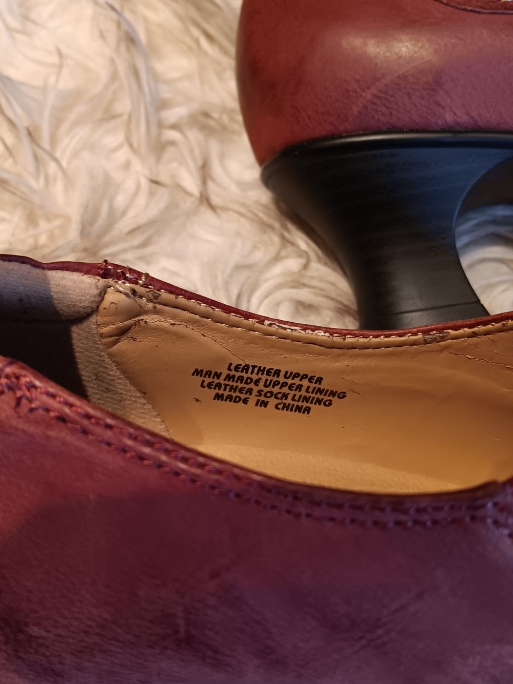 Earth Women's Burgundy Leather Heeled Loafers - Picture 4 of 8